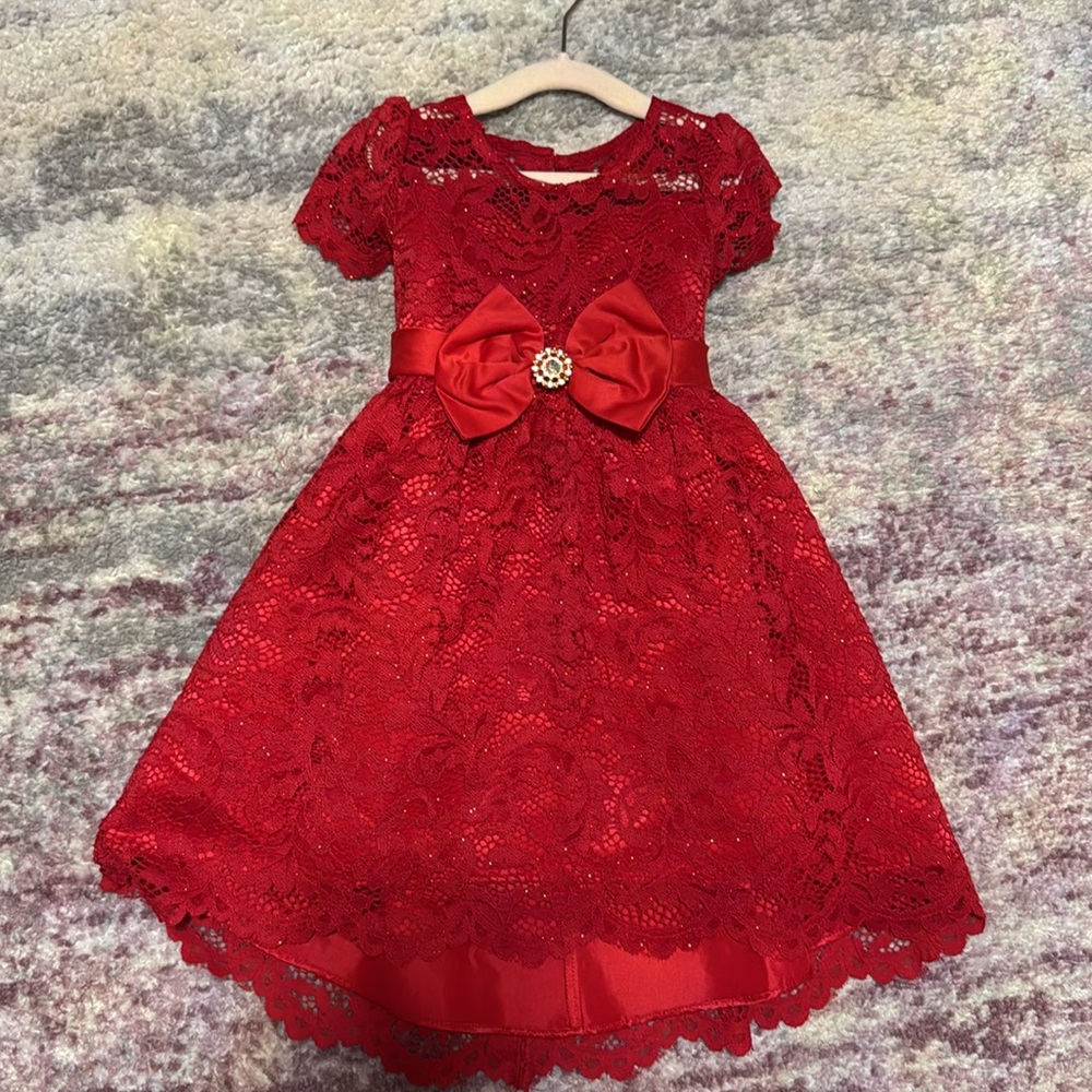 Red Lace Holiday Dress by Rare Editions - Size 2T